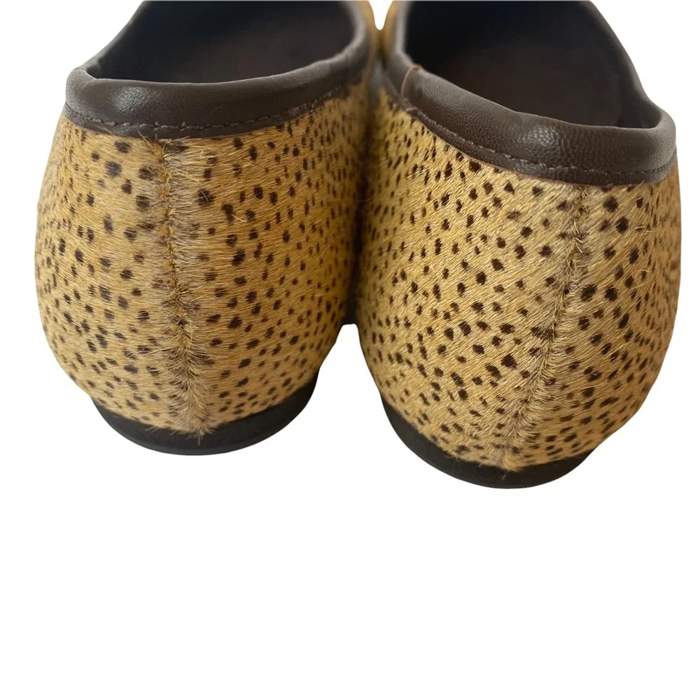 Gianni Bini Animal Print Calf Hair Flats Shoes Bow Size 7.5